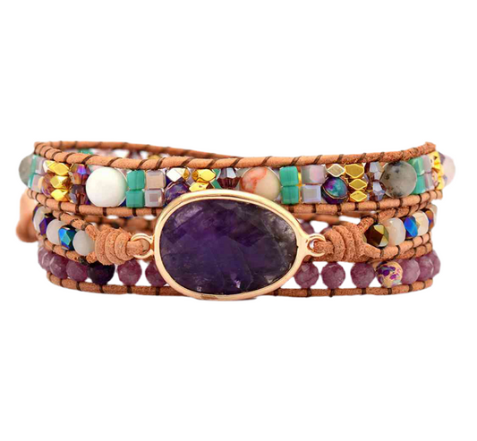 Triple-Layer Amethyst Bracelet