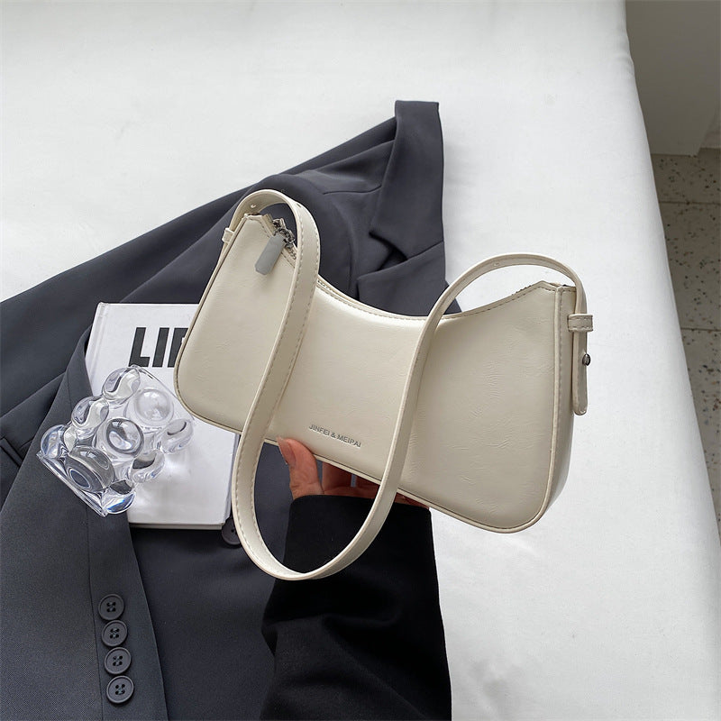 Shoulder Leather Solid Color Handbag