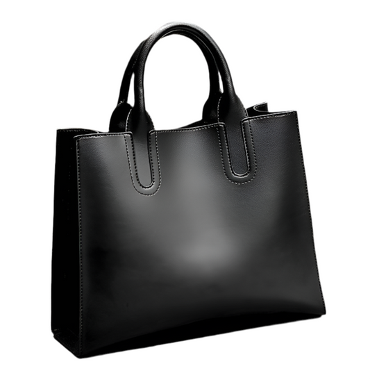 Large Leather Tote Bag with Shoulder Strap