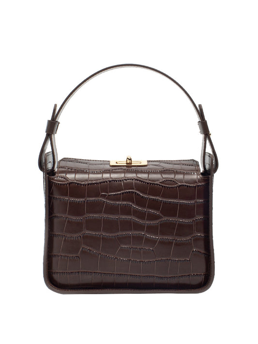 Textured Leather Handbag in Mocha - Hottest Color of 2025