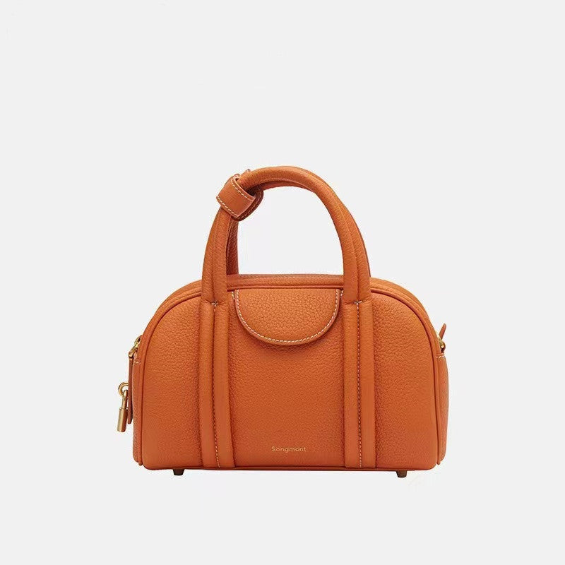 Boston Leather Bowler Handbag