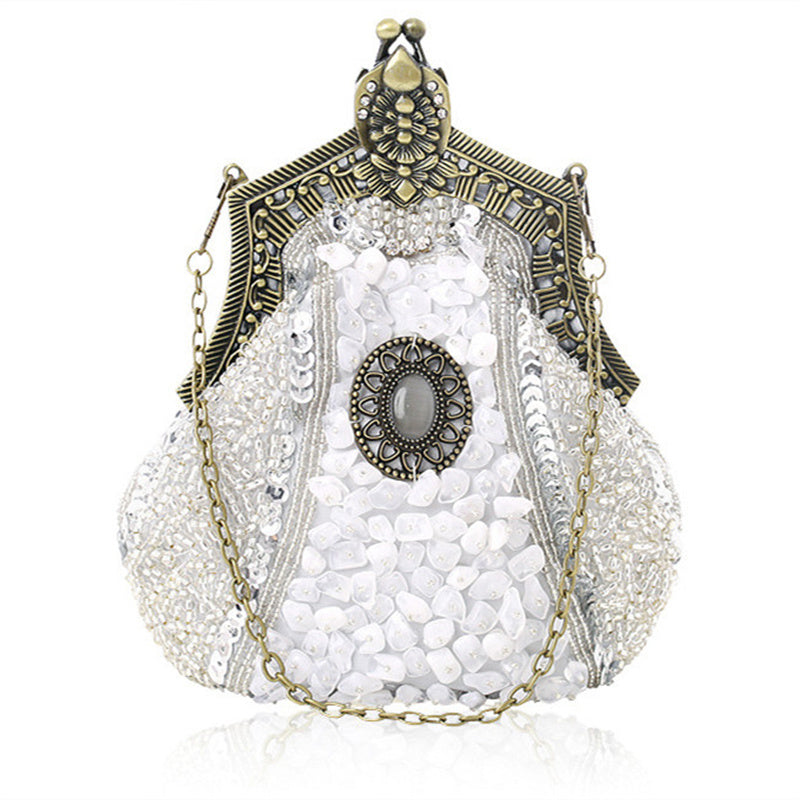 Women's Vintage Heavy Beaded Evening Bag