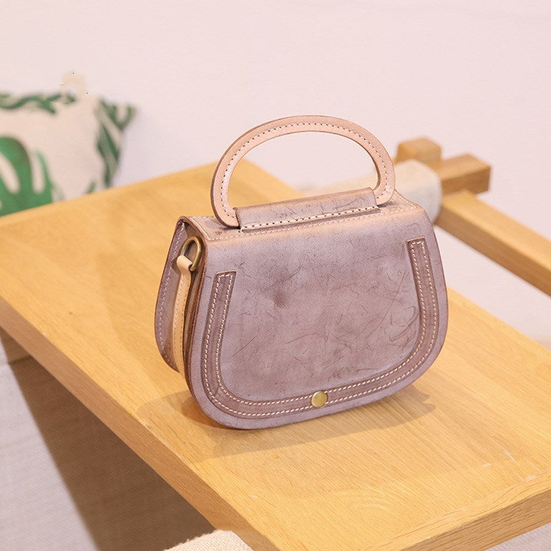 Handmade Pastel Vintage Style Genuine Leather Bag