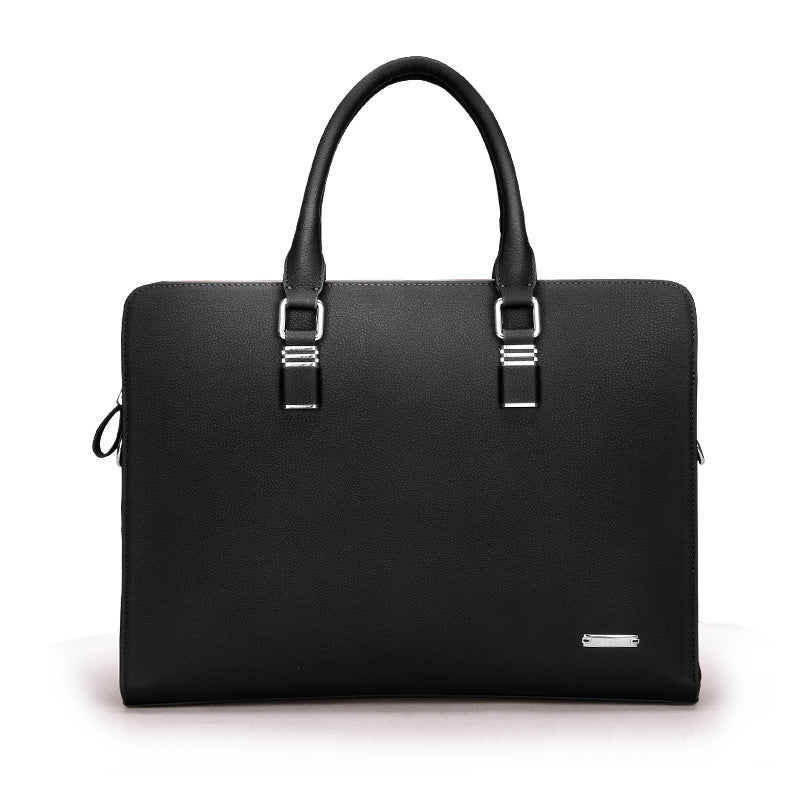 Unisex Leather Briefcase in Navy or Black