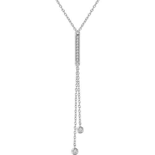 Handcrafted 14K White Gold Natural 1/10 CTW Diamond Necklace