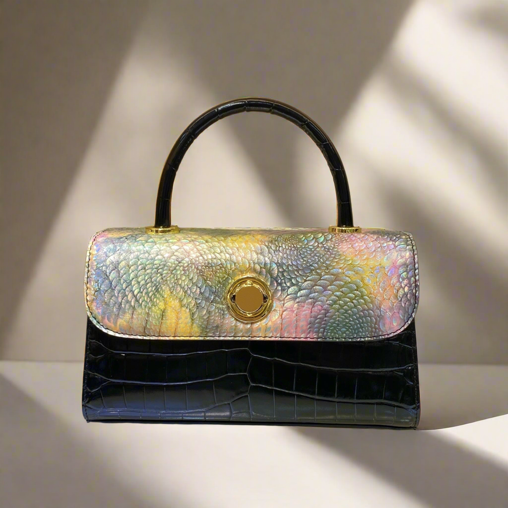 “Stained Glass” Textured Leather Dinner Bag