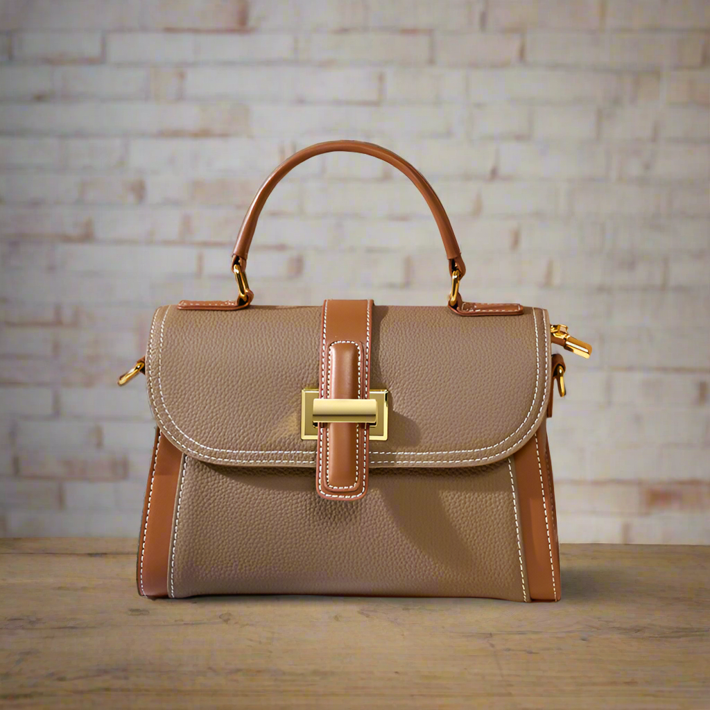 Two-Tone Leather Handbag