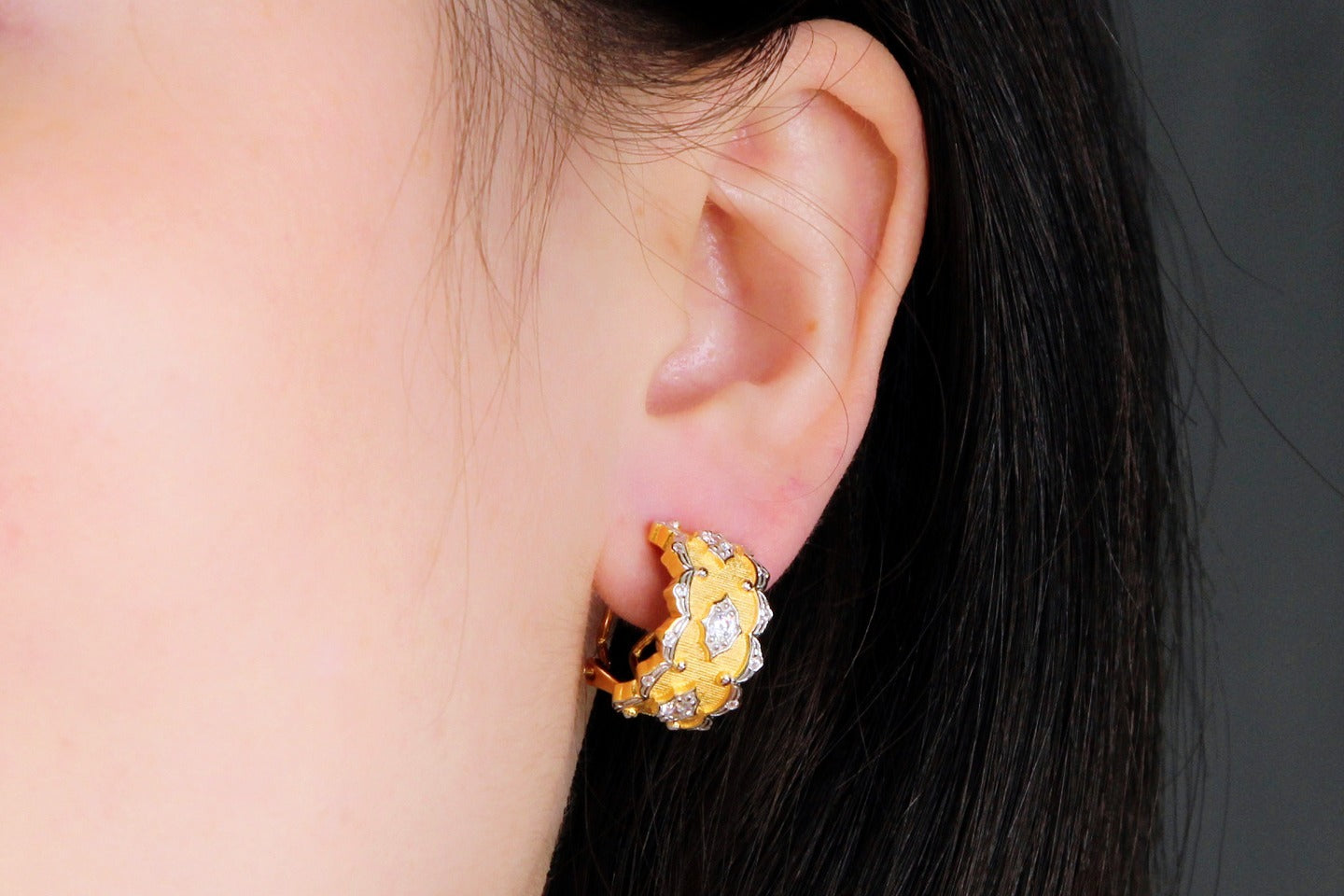 Golden Chateau Two-Tone Gold-Plated .925 Sterling Silver Earrings