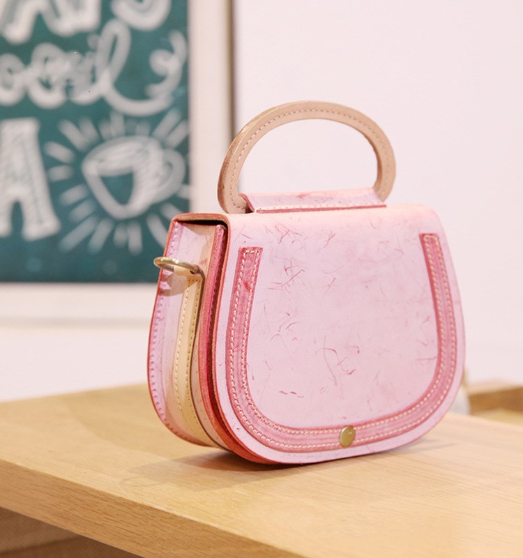 Handmade Pastel Vintage Style Genuine Leather Bag