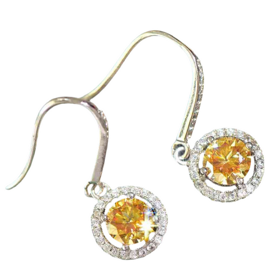 Platinum-Plated 2 Carat Moissanite Drop Earrings