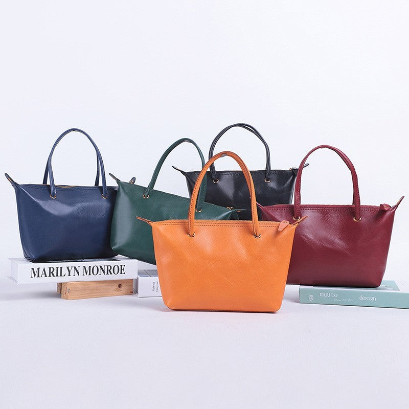 Leather Zipped Tote Bag