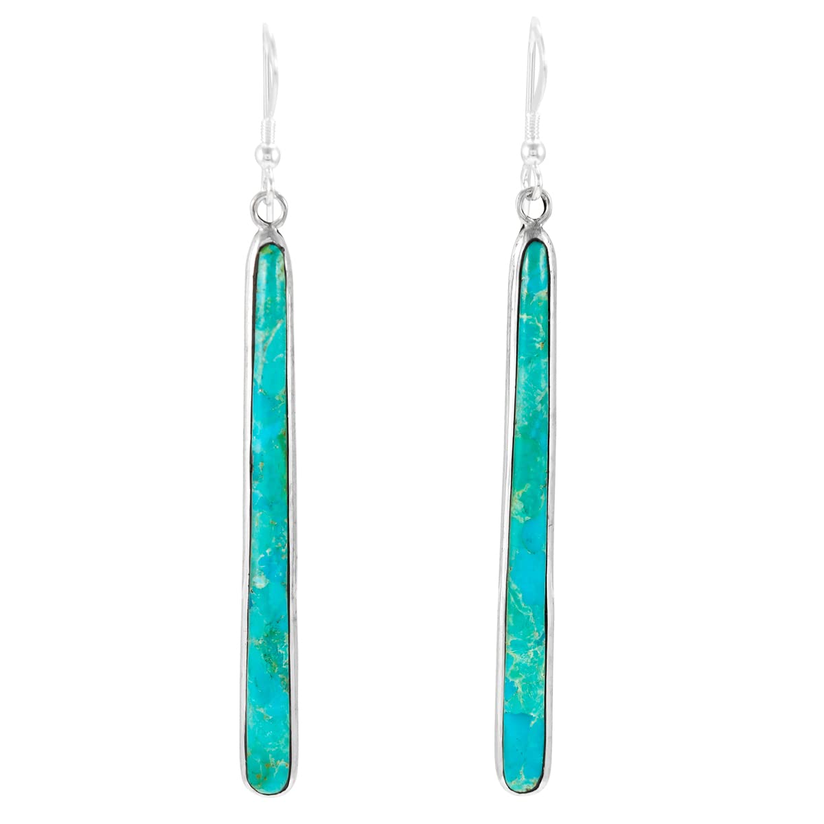 Sterling Silver and Genuine Turquoise Earrings