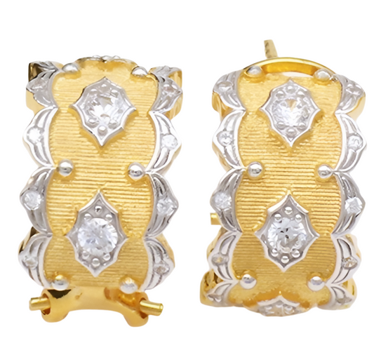 Golden Chateau Two-Tone Gold-Plated .925 Sterling Silver Earrings