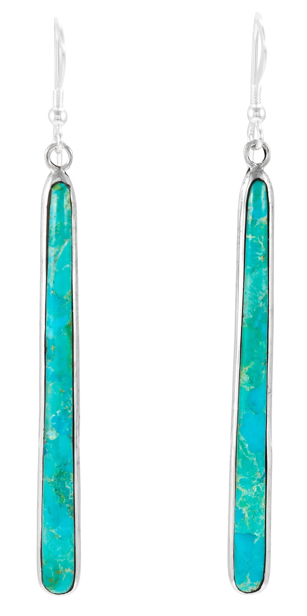 Sterling Silver and Genuine Turquoise Earrings