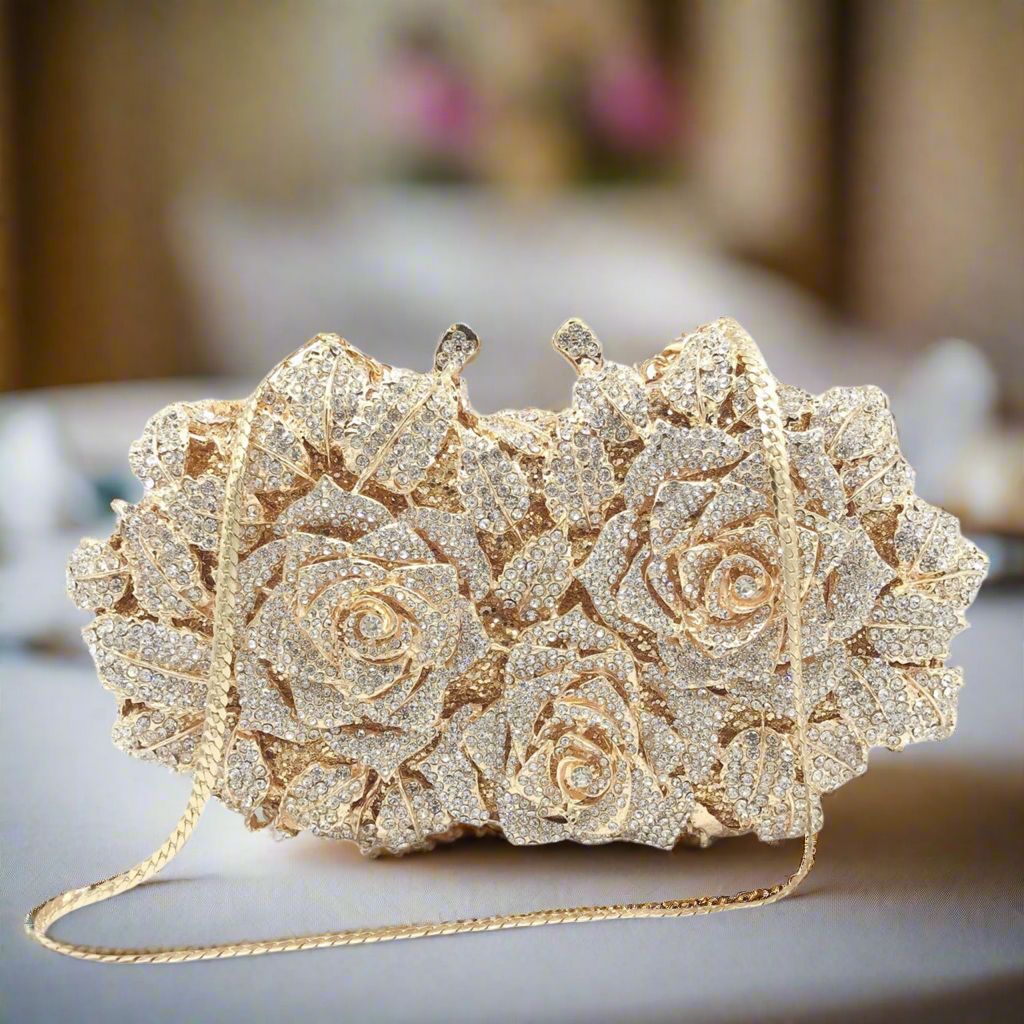 Hollow Rose Diamond Dinner Bag