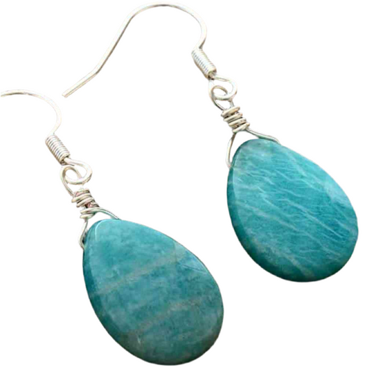 Handmade Natural Stone Teardrop Earrings