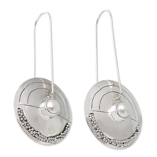 Handcrafted NOVICA Artisan .925 Sterling Silver Drop Dangle Earrings with Freshwater Cultured Pearls