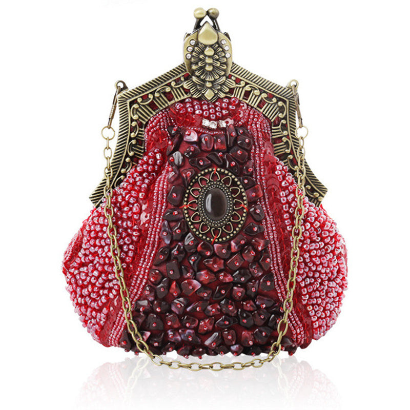 Women's Vintage Heavy Beaded Evening Bag