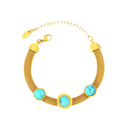 18K Gold-Plated Titanium Steel Turquoise Bracelet