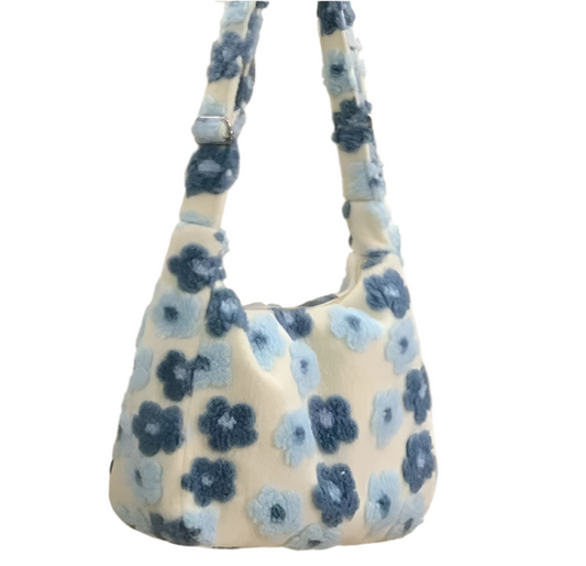 Blue Floral Shoulder Bag