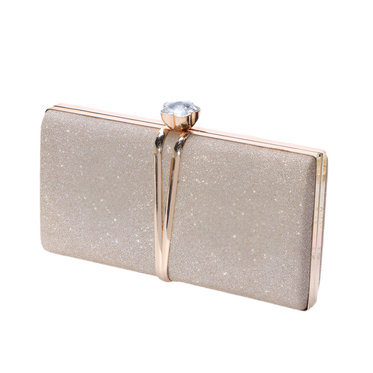 Shimmery Faux Leather Evening Bag