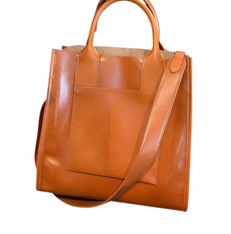 Leather Tote Bag in Sunset, Emerald, Brown Sugar, Wine, Black or White