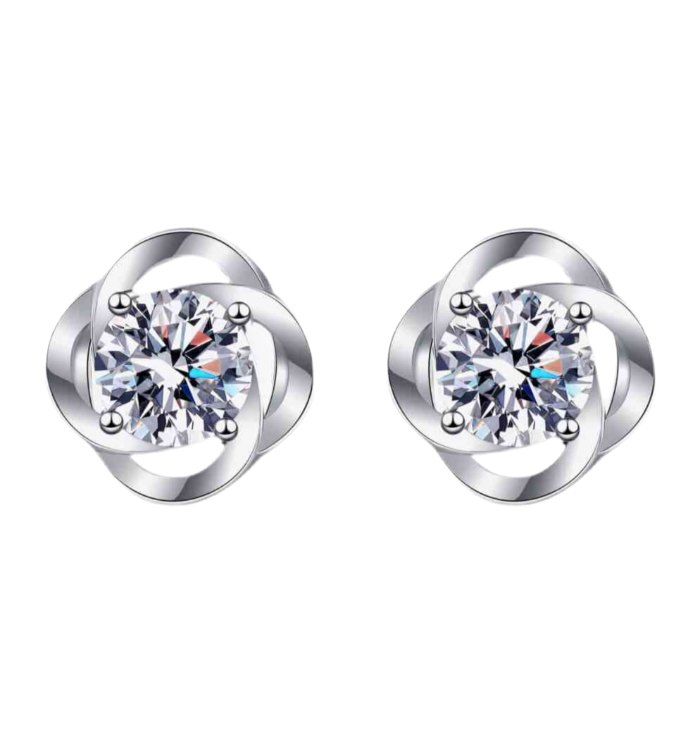 It's Your Day Moissanite Rhodium-Plated Stud Earrings