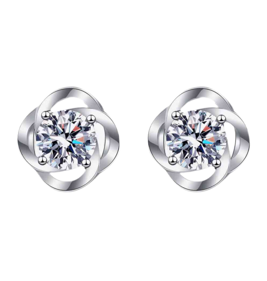 It's Your Day Moissanite Rhodium-Plated Stud Earrings