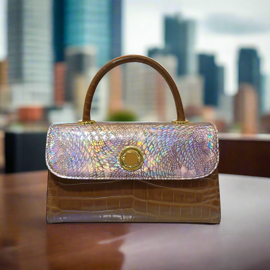 “Stained Glass” Textured Leather Dinner Bag