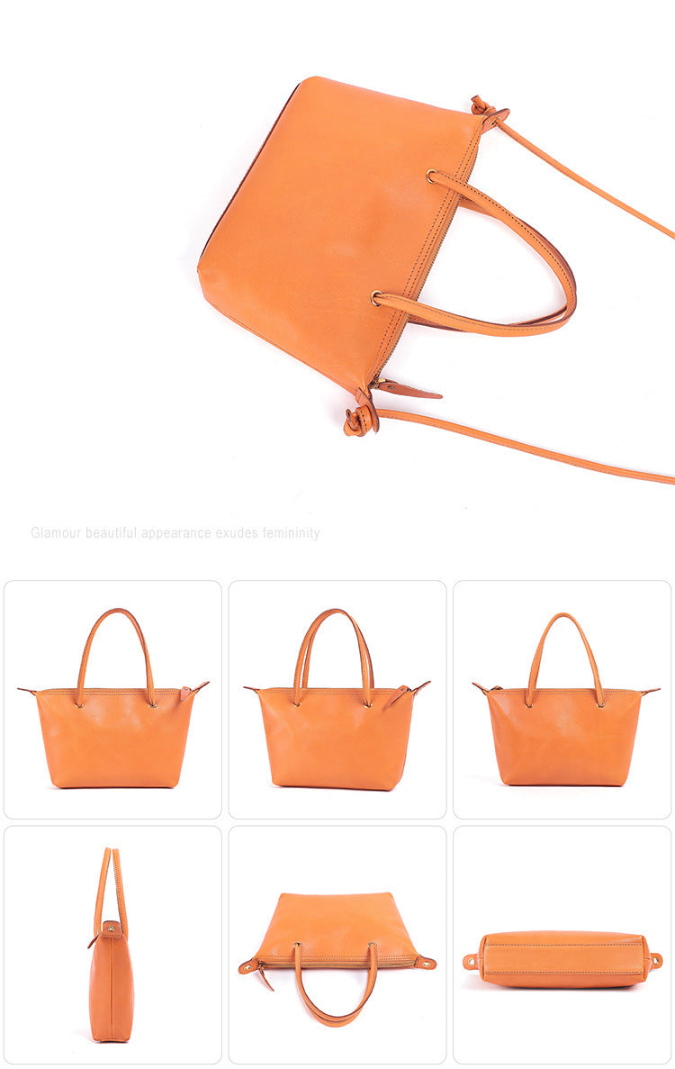 Leather Zipped Tote Bag