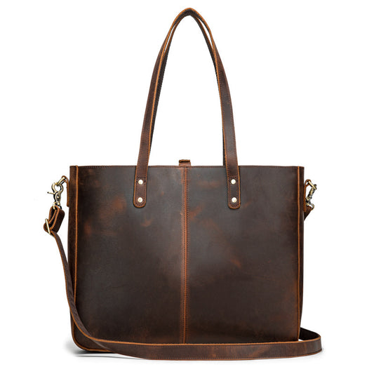 Two-Tone Leather Shoulder Bag (Without Strap)