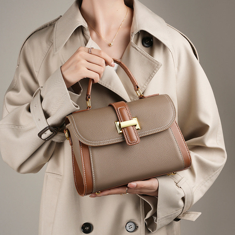 Two-Tone Leather Handbag