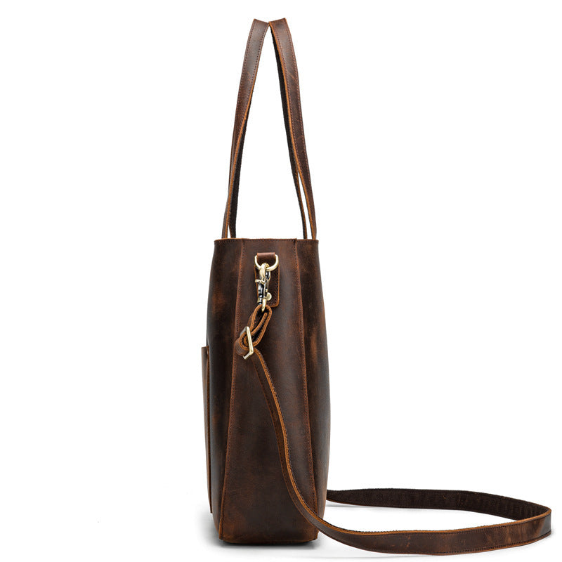 Two-Tone Leather Shoulder Bag (Without Strap)