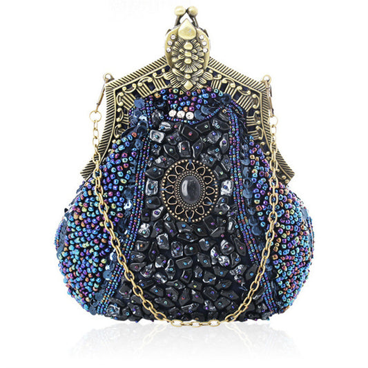 Women's Vintage Heavy Beaded Evening Bag