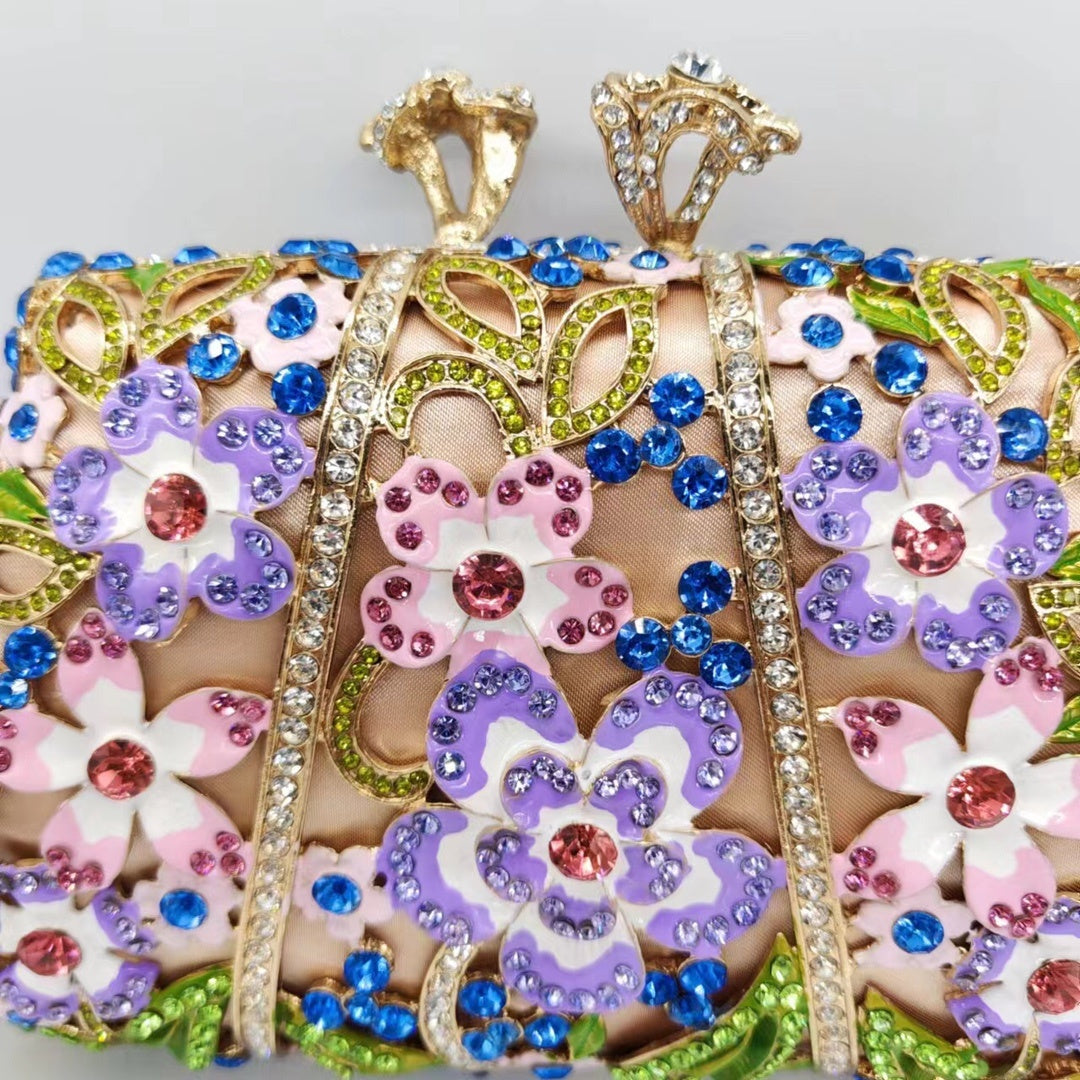 Sparkling Floral Clutch in Spring Colors