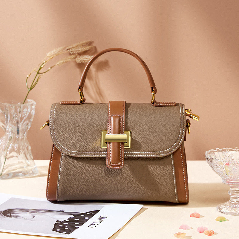 Two-Tone Leather Handbag