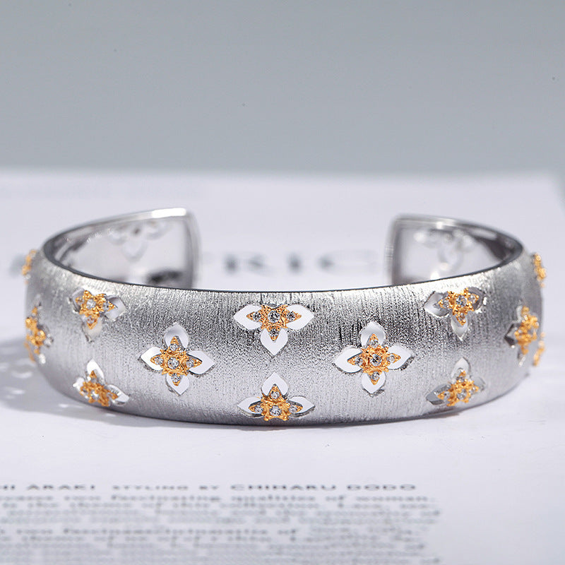 Fleur des Lis Bracelet Palace S925 Silver Gold-plated Elegant Narrow Bracelet Female Jewelry